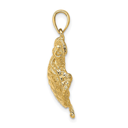 10K Yellow Gold 10K Textured Sea Turtle Charm