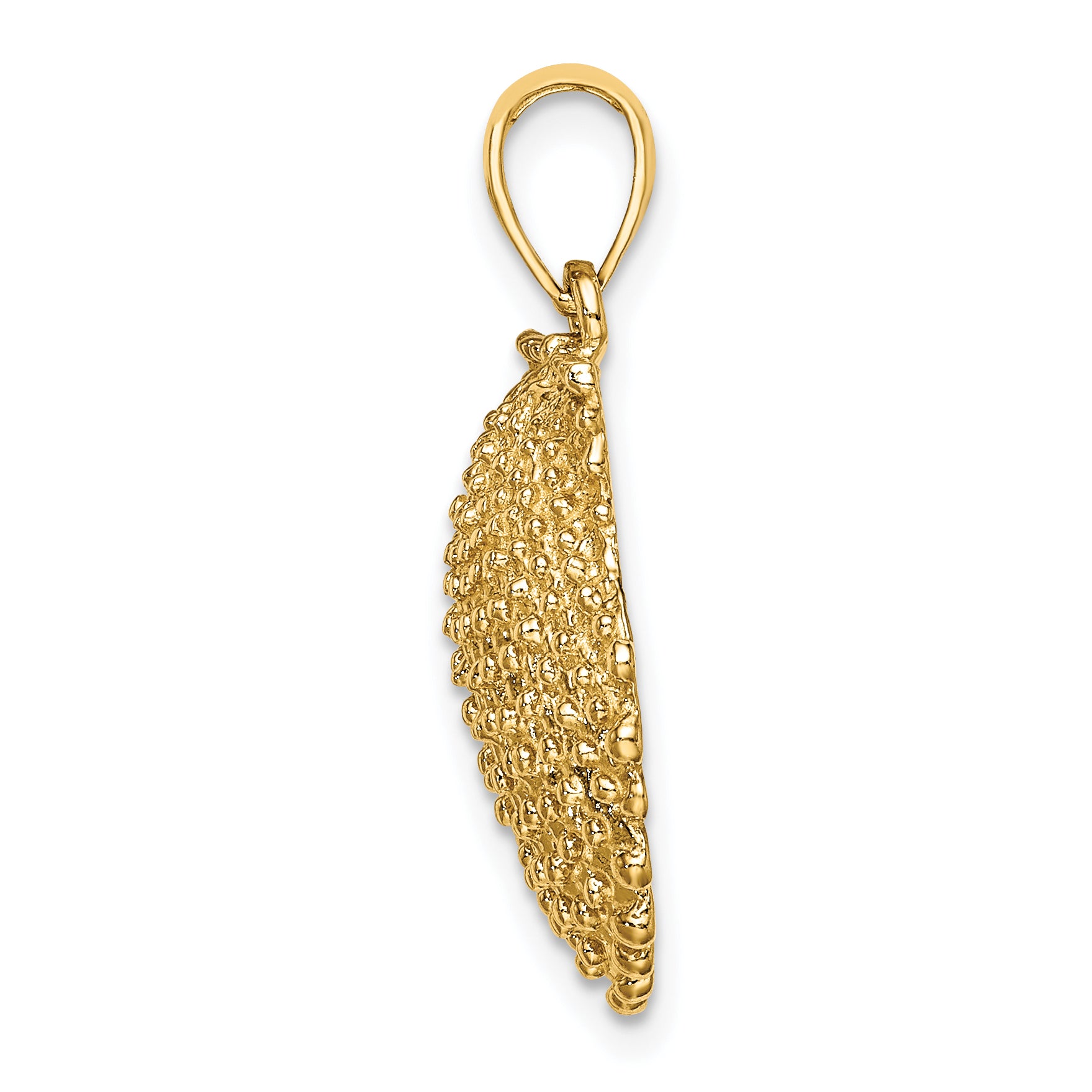 10K Yellow Gold 10K 2-D Beaded Scallop Shell Charm