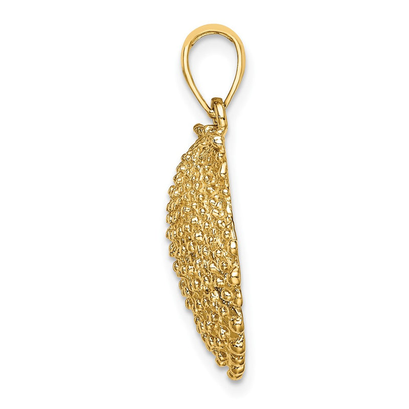 10K Yellow Gold 10K 2-D Beaded Scallop Shell Charm
