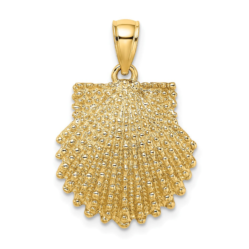 10K Yellow Gold 10K 2-D Beaded Scallop Shell Charm