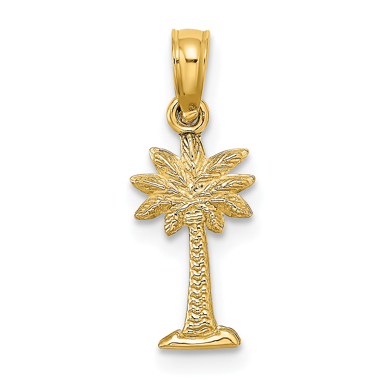 10K Yellow Gold 10K Textured Mini Palmetto Palm Tree Charm