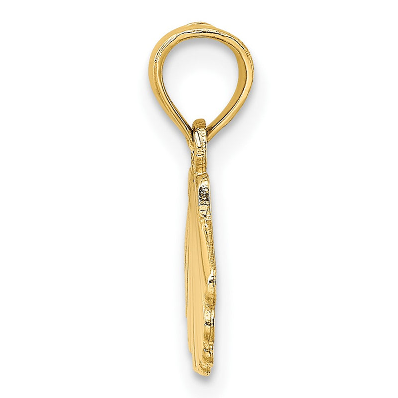 10K Yellow Gold 10K Polished And Engraved Shell Charm