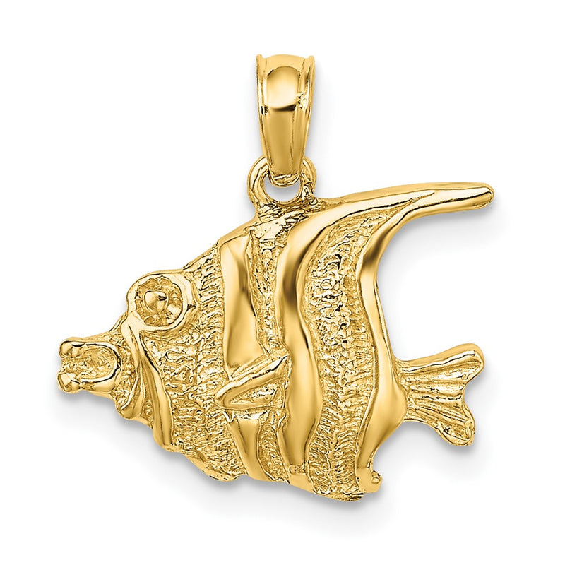 10K Yellow Gold 10K Polished Engraved Fish Charm