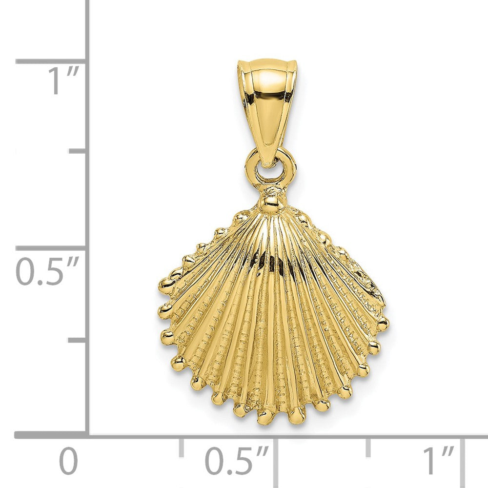 10K Yellow Gold 10K Textured Scallop Shell Charm
