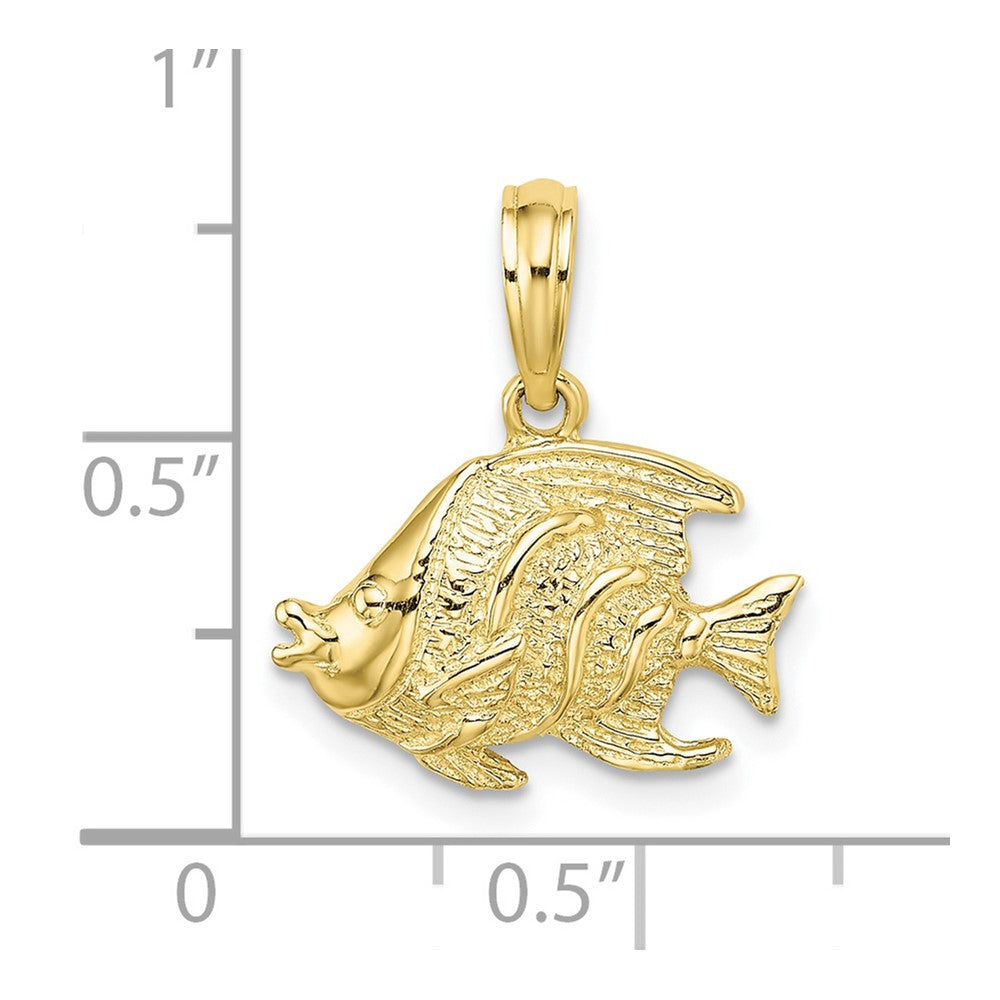 10K Yellow Gold 10K Polished Textured Fish Charm