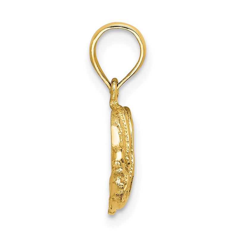 10K Yellow Gold 10K Polished Engraved Fish Charm