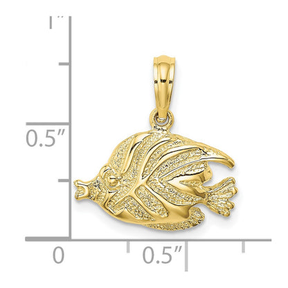 10K Yellow Gold 10K Polished Engraved Fish Charm