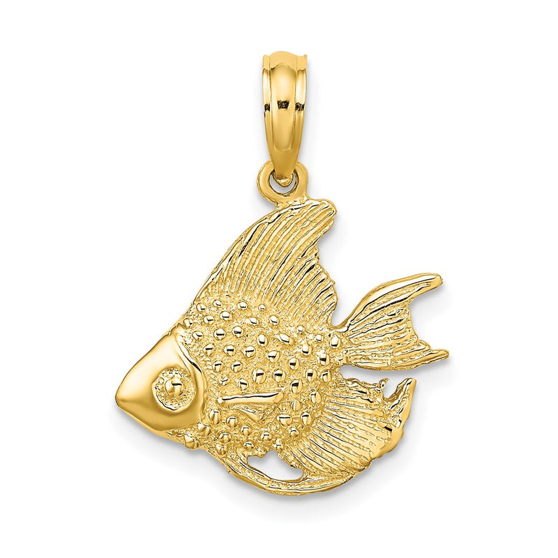 10K Yellow Gold 10K Textured Fish Charm