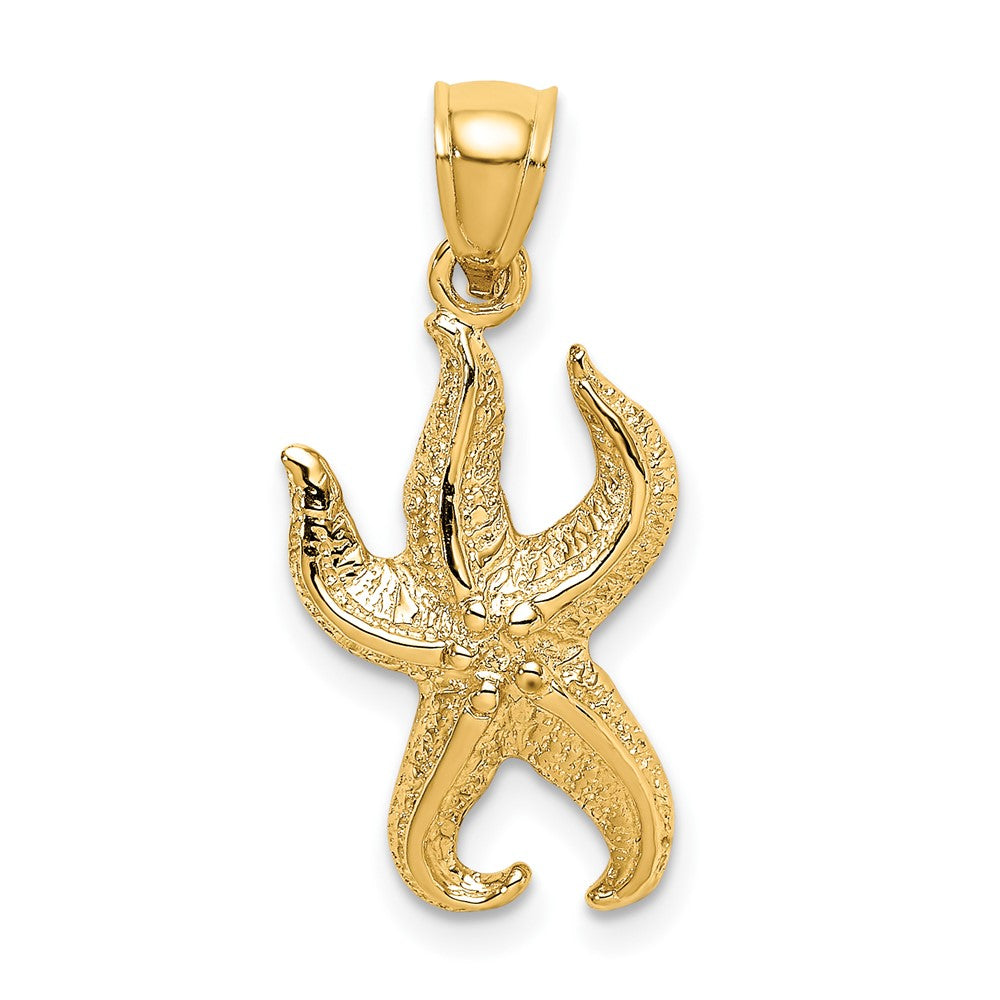 10K Yellow Gold 10K Textured Starfish Charm