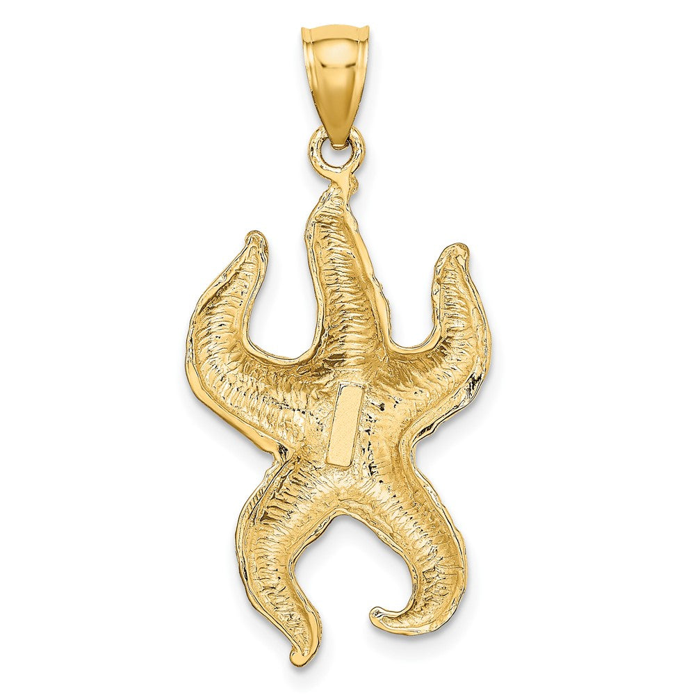 10K Yellow Gold 10K Textured Starfish Charm