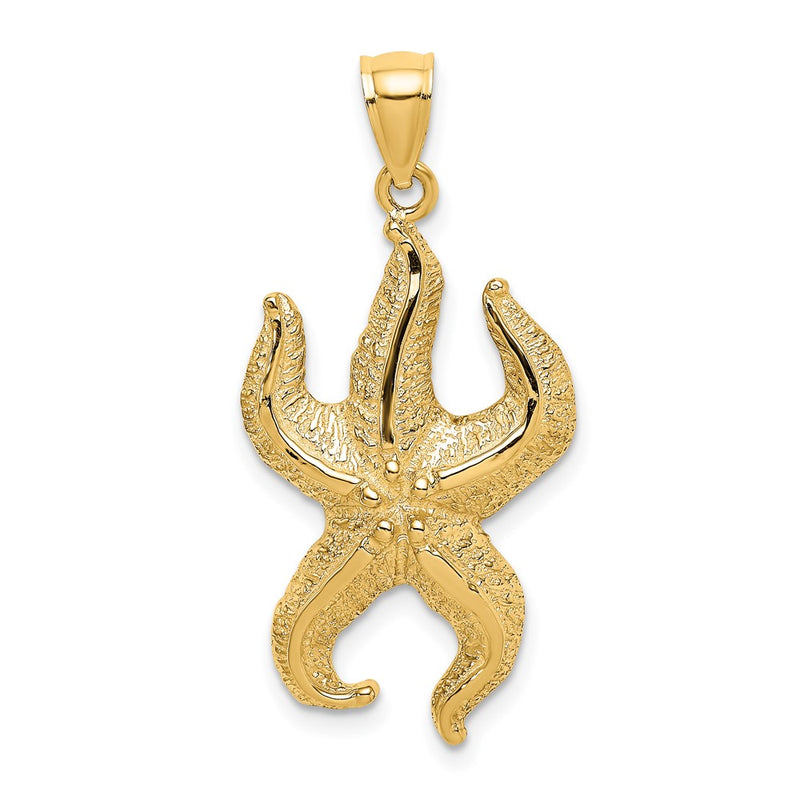 10K Yellow Gold 10K Textured Starfish Charm