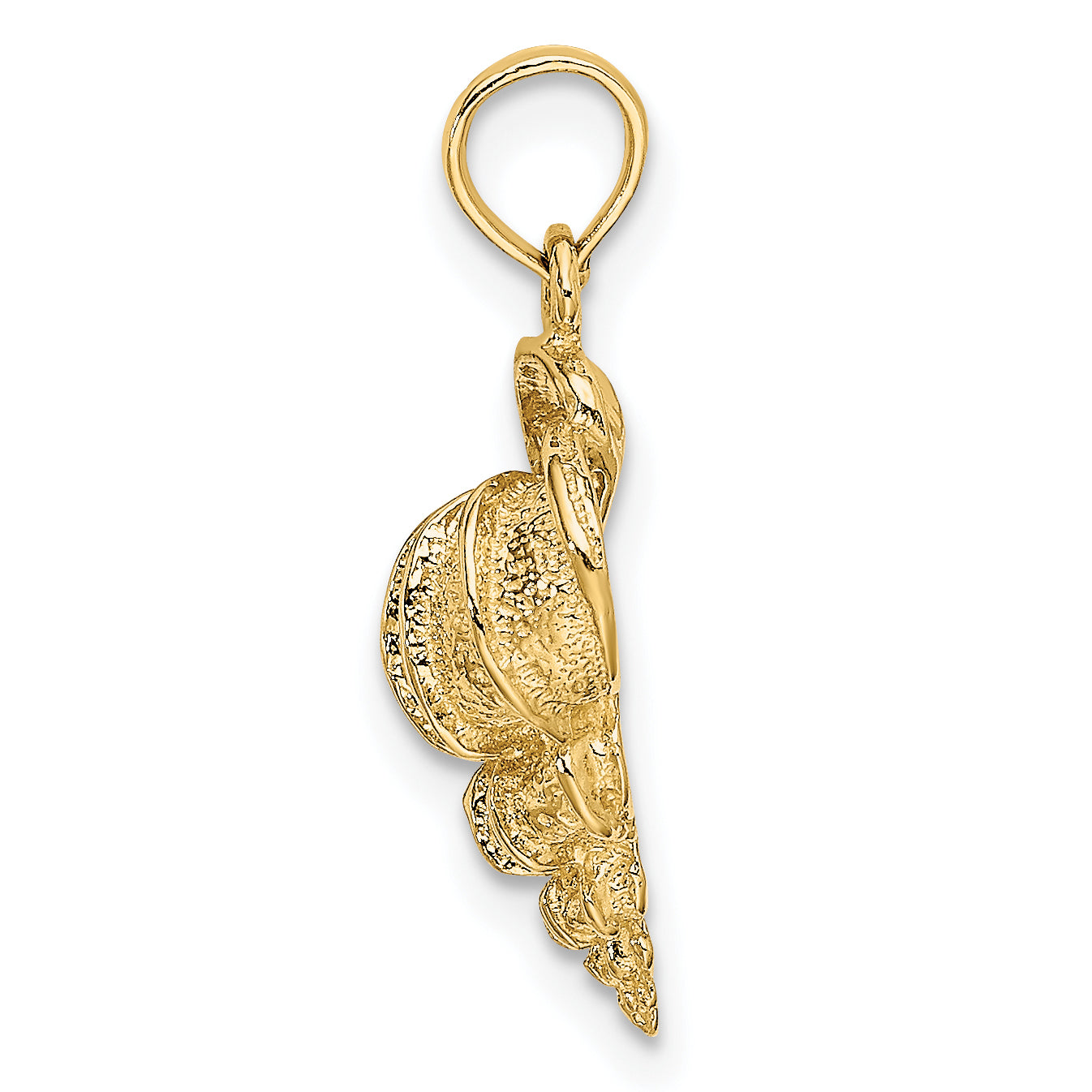10K Yellow Gold 10K 2-D Precious Wentletrap Shell Charm