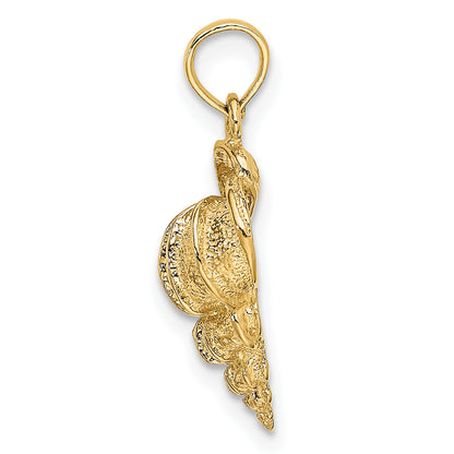 10K Yellow Gold 10K 2-D Precious Wentletrap Shell Charm