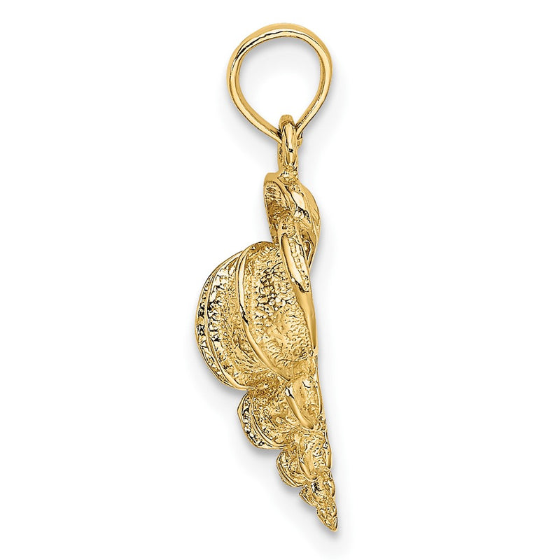 10K Yellow Gold 10K 2-D Precious Wentletrap Shell Charm