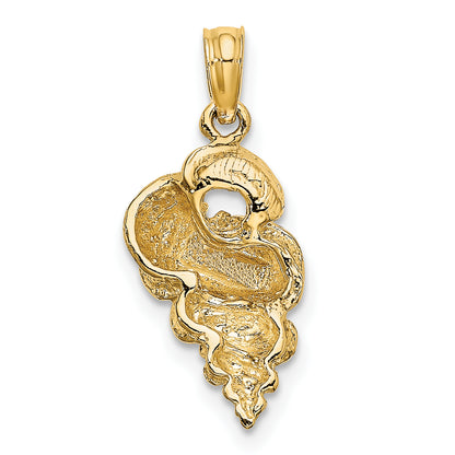 10K Yellow Gold 10K 2-D Precious Wentletrap Shell Charm