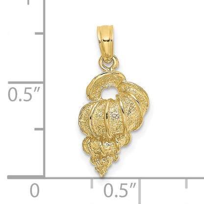 10K Yellow Gold 10K 2-D Precious Wentletrap Shell Charm