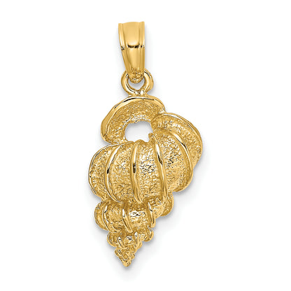 10K Yellow Gold 10K 2-D Precious Wentletrap Shell Charm