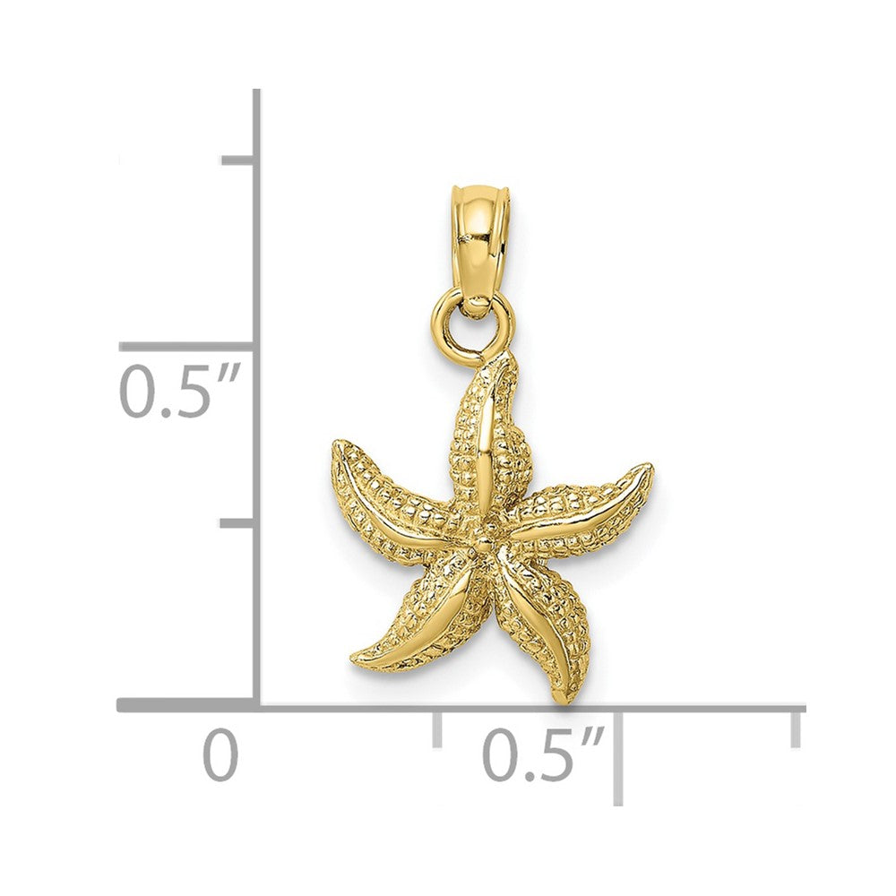 10K Yellow Gold 10K Textured Starfish Charm