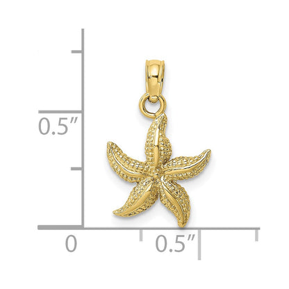 10K Yellow Gold 10K Textured Starfish Charm