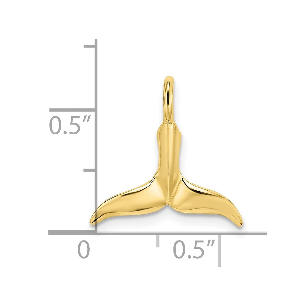 10K Yellow Gold 10K 3-D Polished Whale Tail Charm