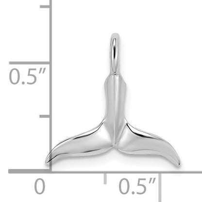 10K White Gold 10K 3-D Polished Whale Tail Charm