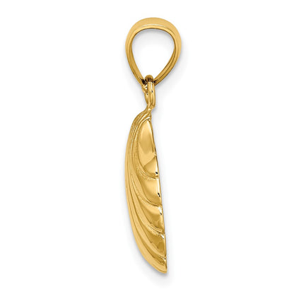10K Yellow Gold 10K Polished 2-D Scallop Shell Charm