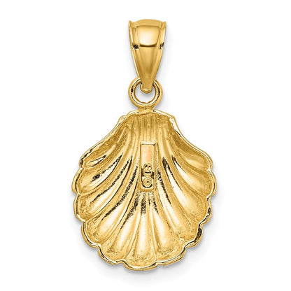 10K Yellow Gold 10K Polished 2-D Scallop Shell Charm