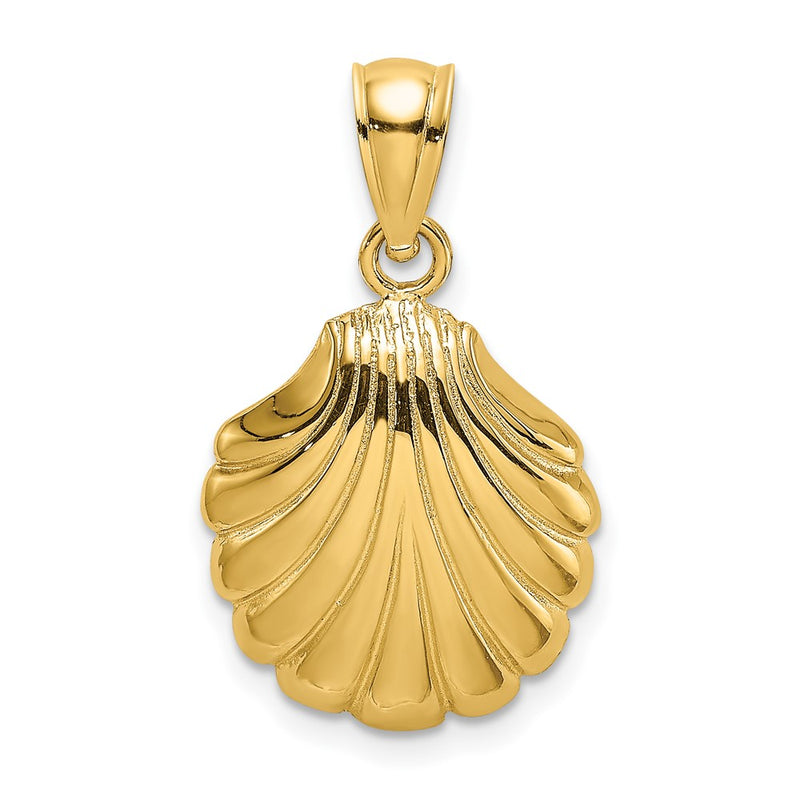 10K Yellow Gold 10K Polished 2-D Scallop Shell Charm