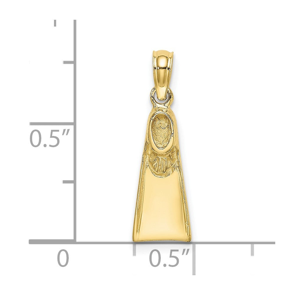 10K Yellow Gold 10K Scuba Flipper Charm