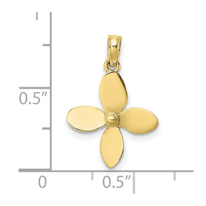 10K Yellow Gold 10K 3-D W/ 4 Blades Propeller Charm