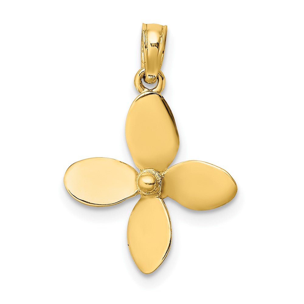 10K Yellow Gold 10K 3-D W/ 4 Blades Propeller Charm