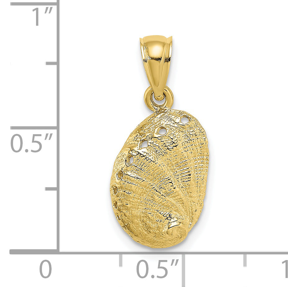 10K Yellow Gold 10K 2-D Abalone Shell Charm
