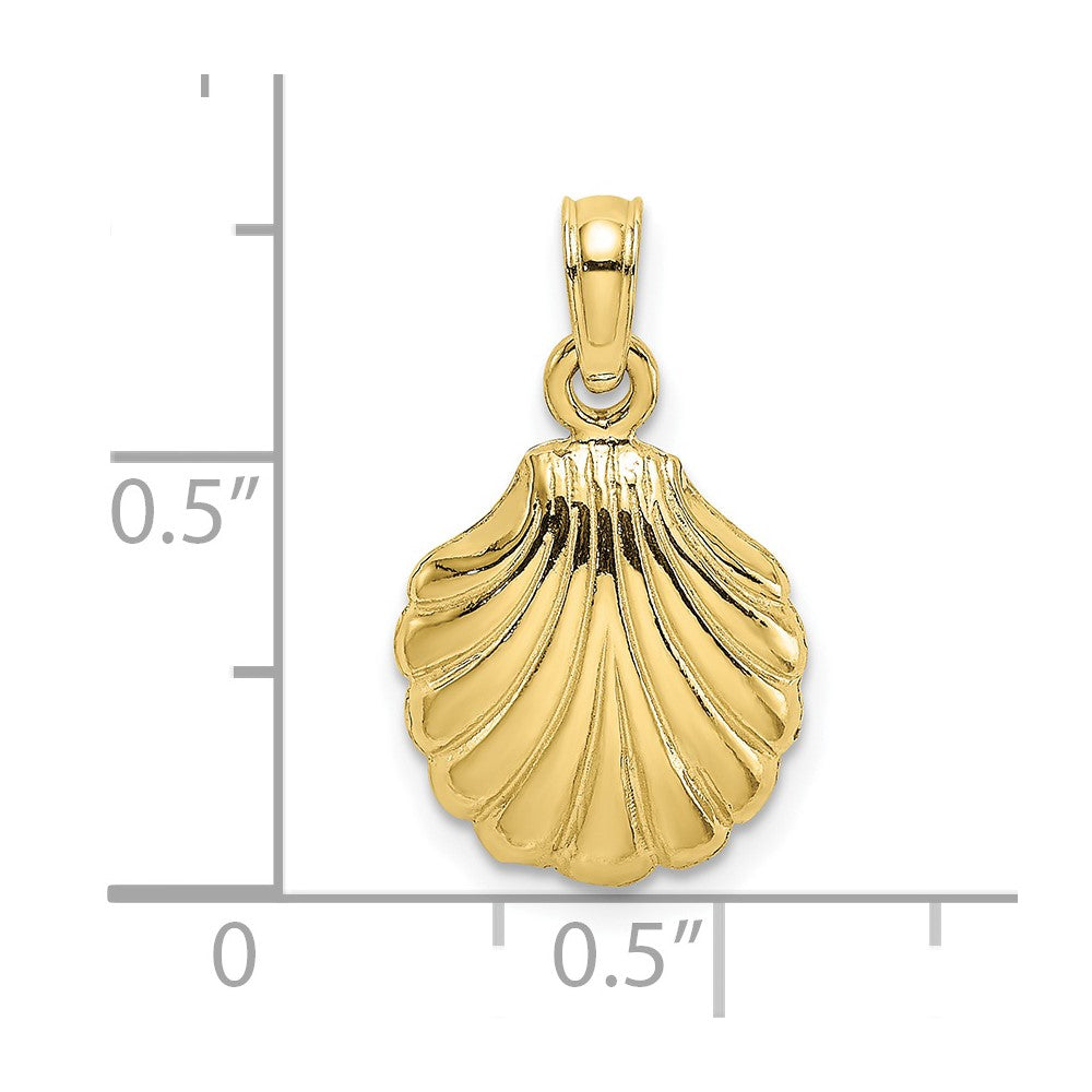 10K Yellow Gold 10K Polished Scallop Shell Charm