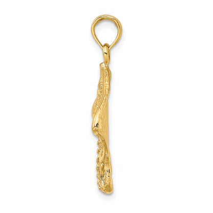 10K Yellow Gold 10K Stingray W/ Polished Edge Charm