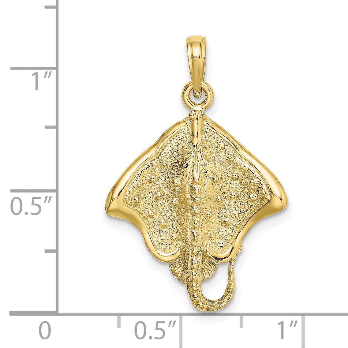10K Yellow Gold 10K Stingray W/ Polished Edge Charm