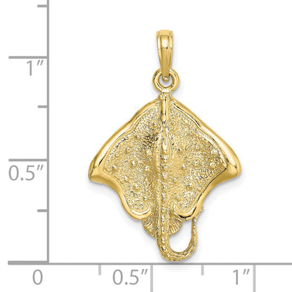 10K Yellow Gold 10K Stingray W/ Polished Edge Charm