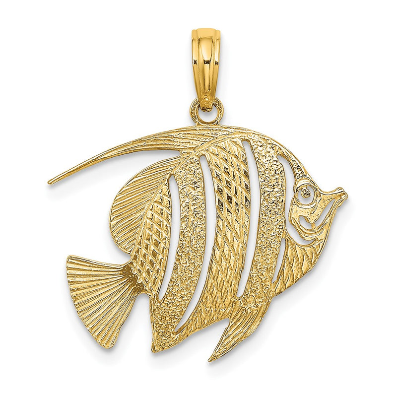 10K Yellow Gold 10K Polished Cut-Out Fish Charm