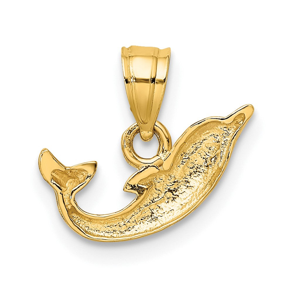 10K Yellow Gold 10K Polished Mini Dolphin Charm