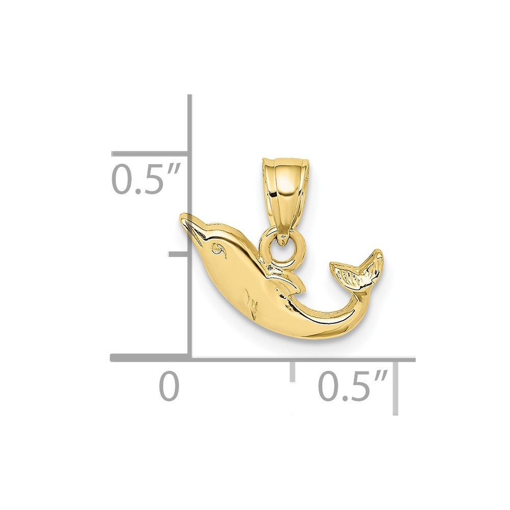 10K Yellow Gold 10K Polished Mini Dolphin Charm