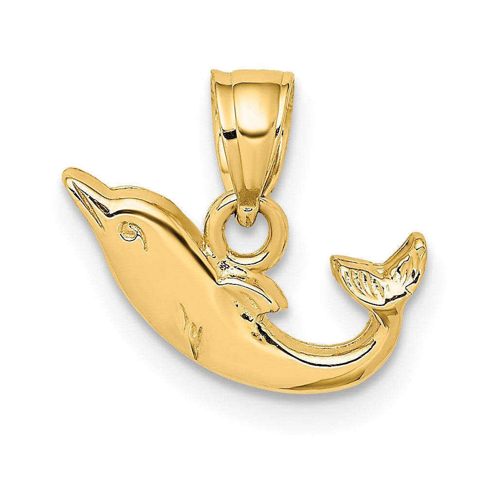 10K Yellow Gold 10K Polished Mini Dolphin Charm