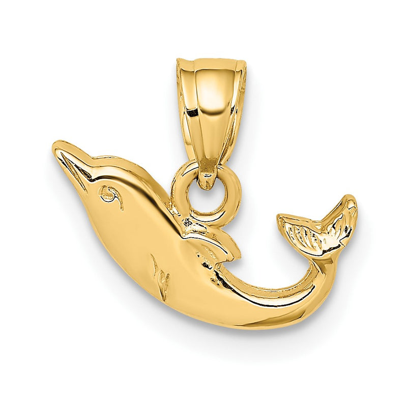 10K Yellow Gold 10K Polished Mini Dolphin Charm
