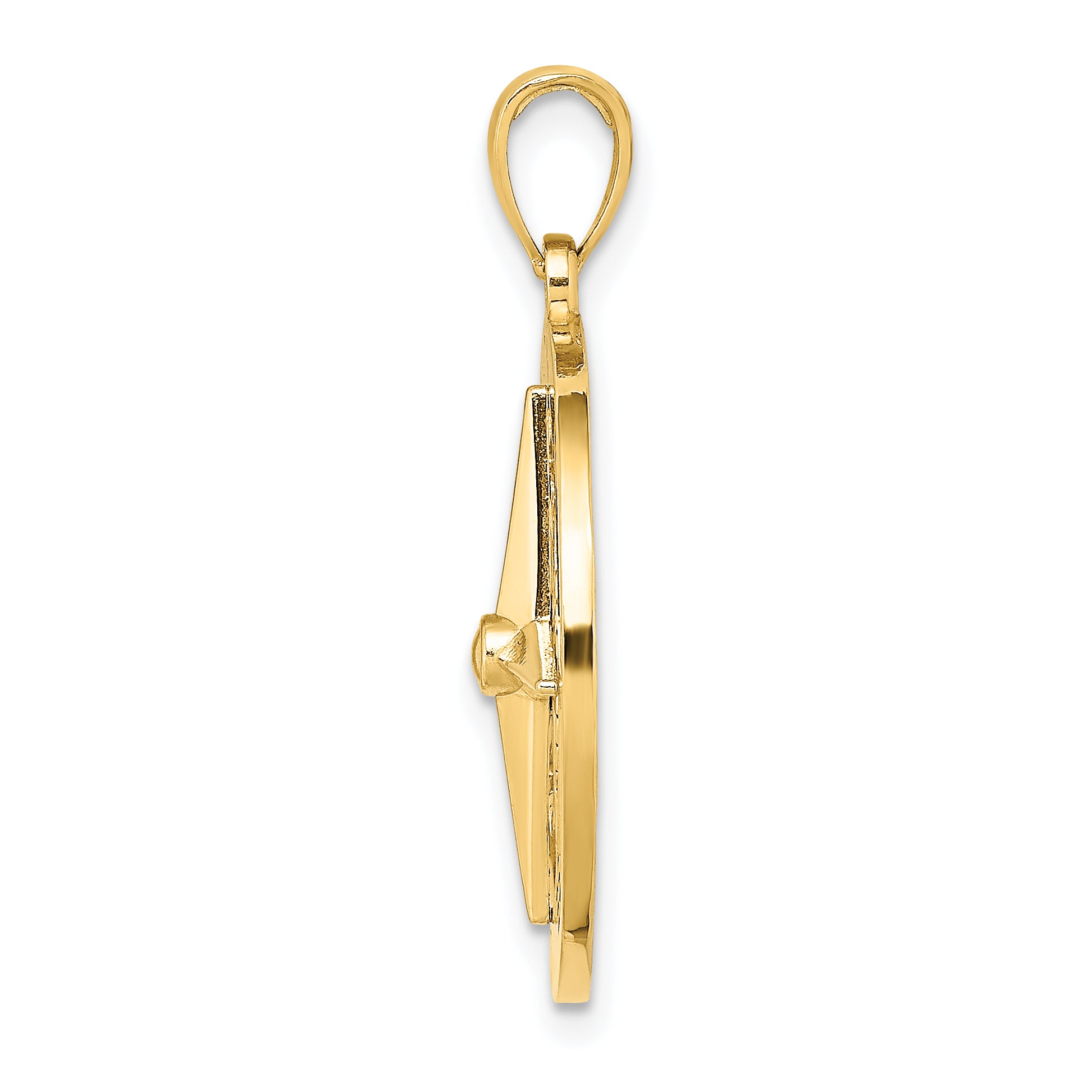 10K Yellow Gold 10K Nautical Compass Charm