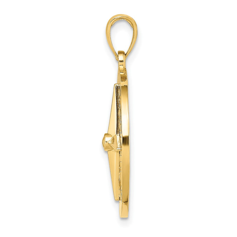 10K Yellow Gold 10K Nautical Compass Charm