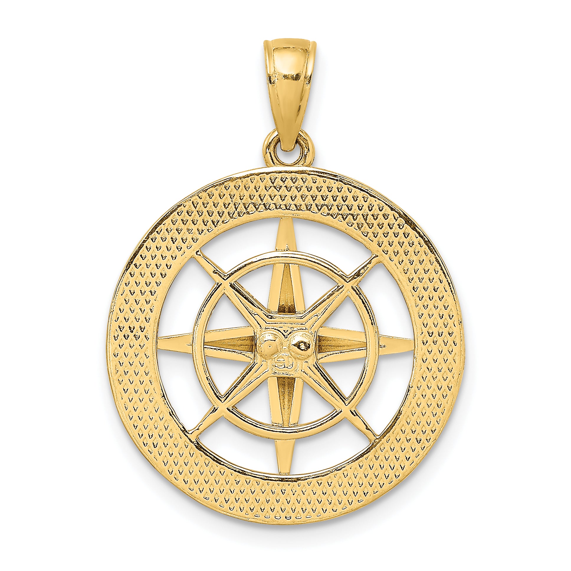 10K Yellow Gold 10K Nautical Compass Charm