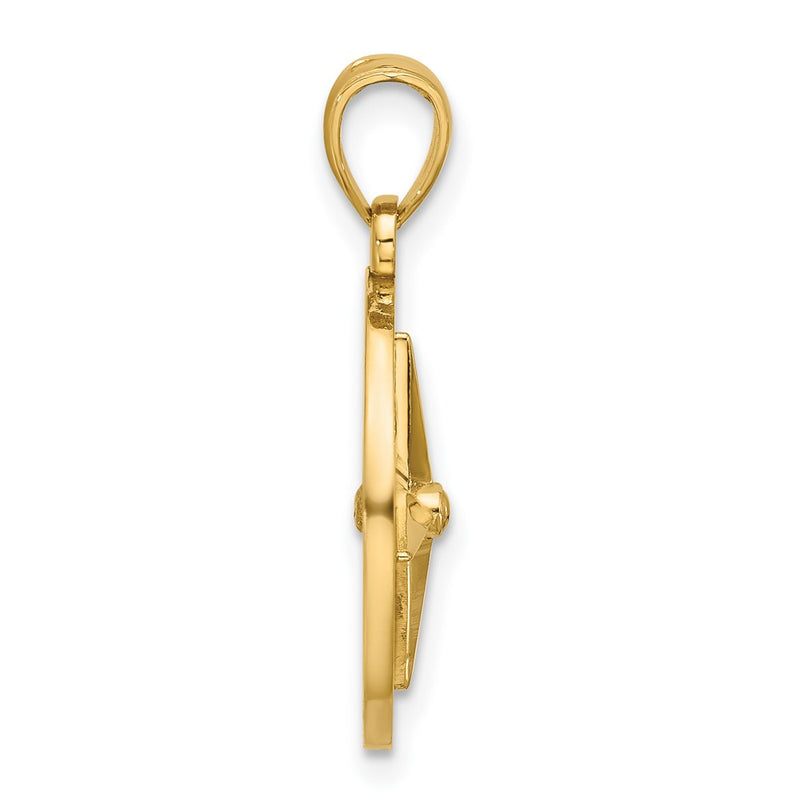 10K Yellow Gold 10K Nautical Compass Charm