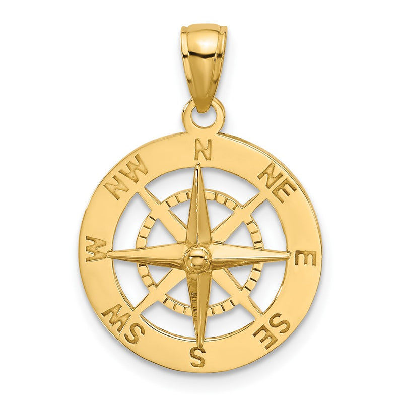 10K Yellow Gold 10K Nautical Compass Charm