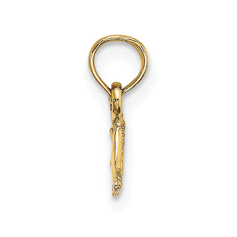 10K Yellow Gold 10K Mini Flying Fish Charm