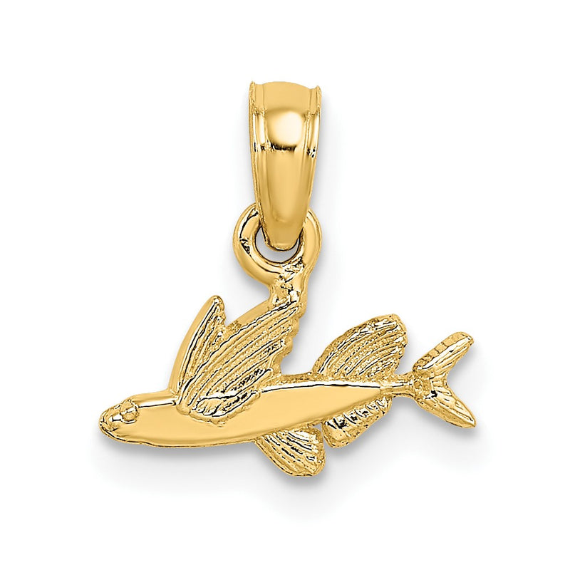 10K Yellow Gold 10K Mini Flying Fish Charm