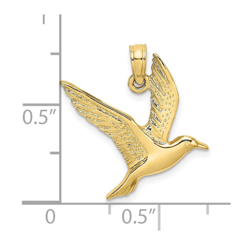 10K Yellow Gold 10K Polished And 2-D Seagull Flying Charm