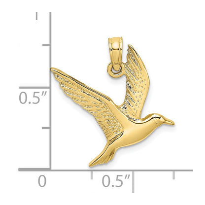 10K Yellow Gold 10K Polished And 2-D Seagull Flying Charm